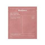 Biodance Bio-Collagen Real Deep Mask sheet packaging in a dusty rose color, displayed against a solid white background.