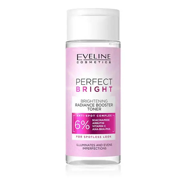 Eveline Cosmetics Perfect Bright toner bottle on a white background