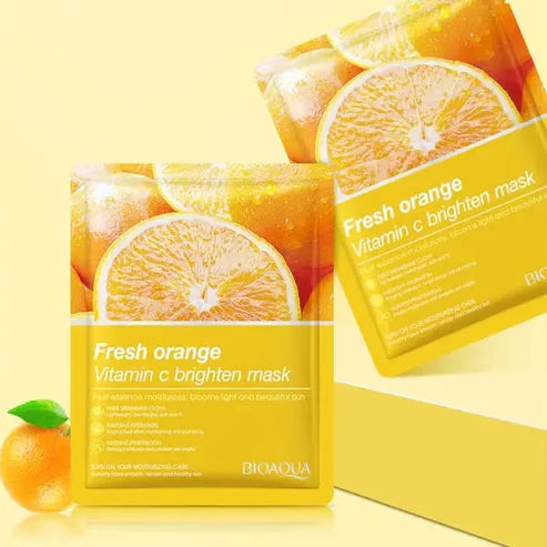 Bioaqua Fresh Orange Vitamin C Brighten Mask packaging with orange slices on a white background