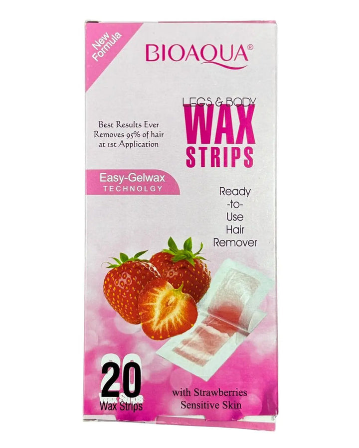 BioAqua Wax Strips with Strawberry for Sensitive Skin 20pcs