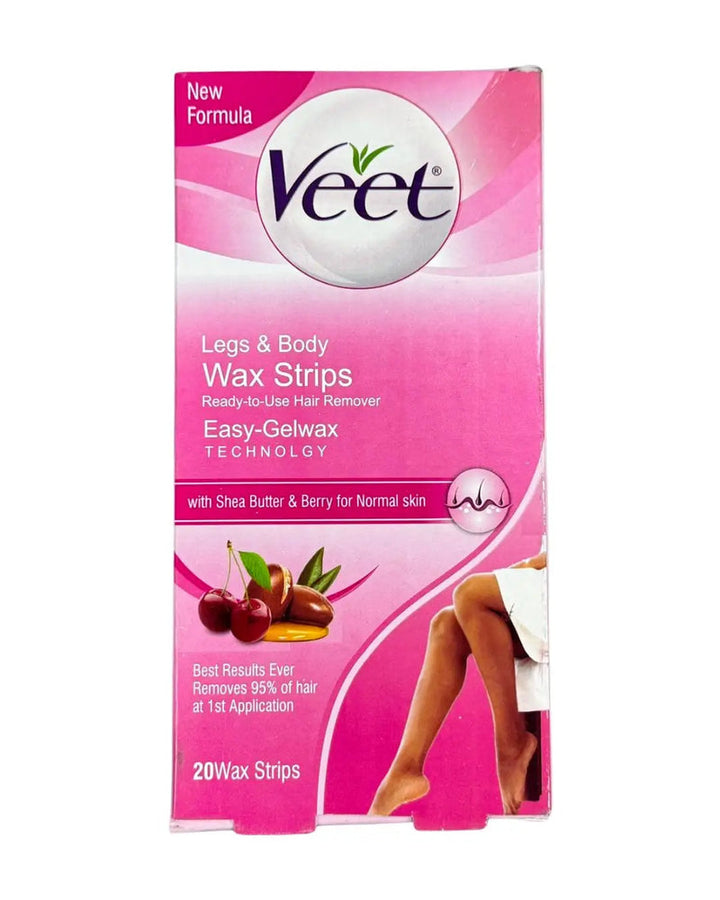Veet Wax Strips Legs & Body with Shea Butter & Berry 20pcs
